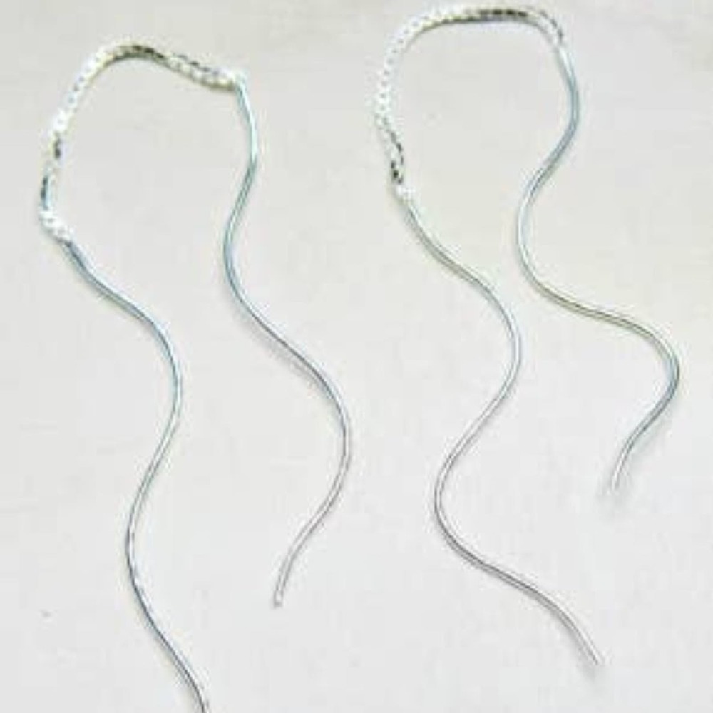 Sterling Silver Threader Wavy Earrings